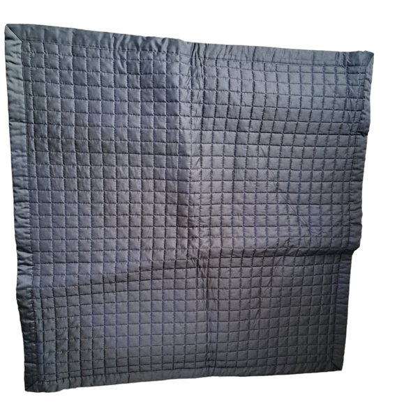 LANDS' END large euro quilted shams square blue cotton coastal shabby chic (2) - Picture 2 of 9